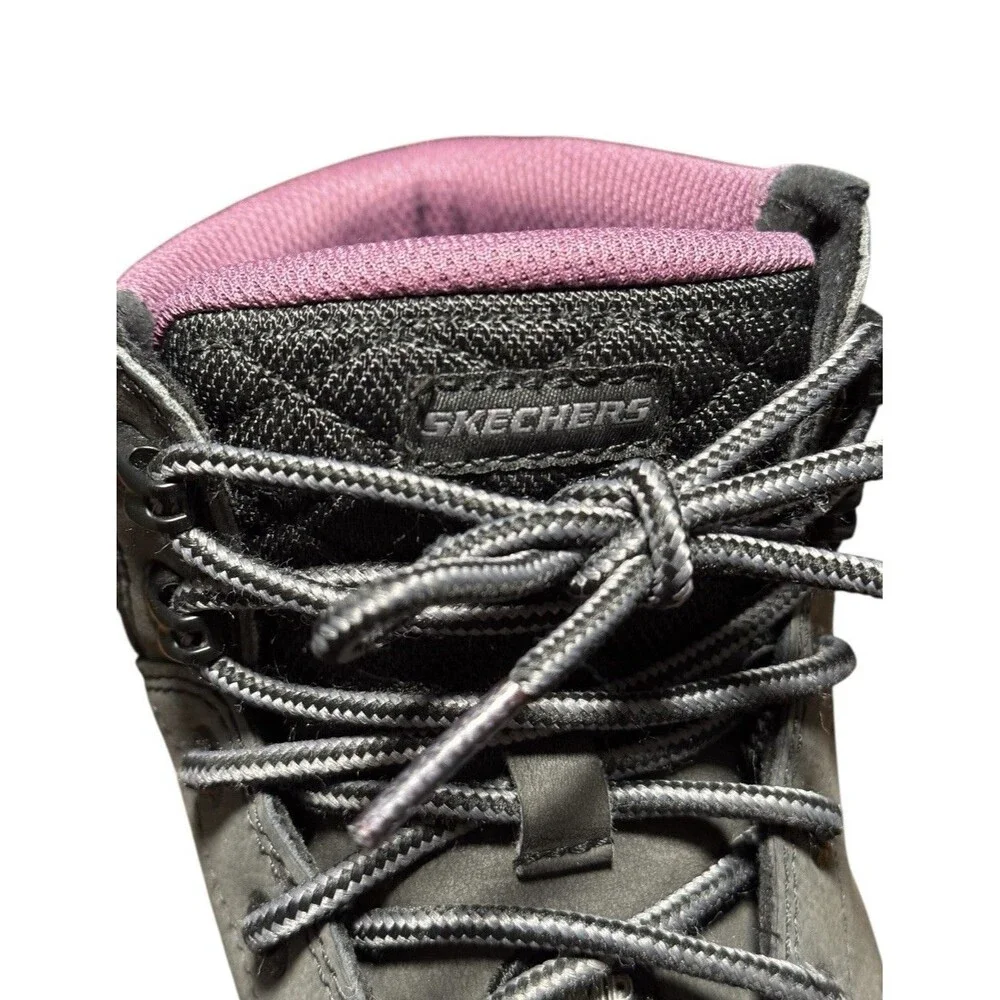 Skechers Boots Womens Size 7 McColl Composite Toe Work Black Leather Waterproof